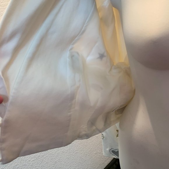 Vintage Kimi Collection cream cotton jacket with hearts size M excellent cond - Picture 8 of 15